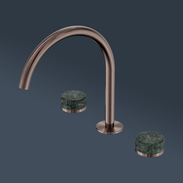 Nero Serenity Bath/Kitchen Set Arc Spout With Verde Alpi Handle Brushed Bronze