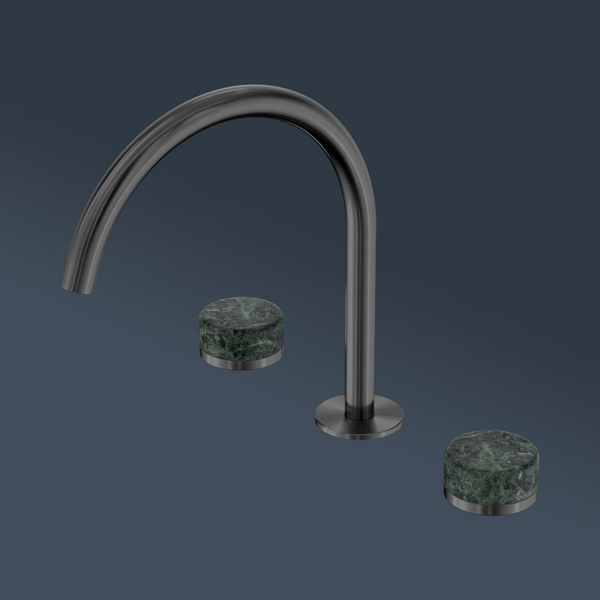 Nero Serenity Bath/Kitchen Set Arc Spout With Verde Alpi Handle Gunmetal
