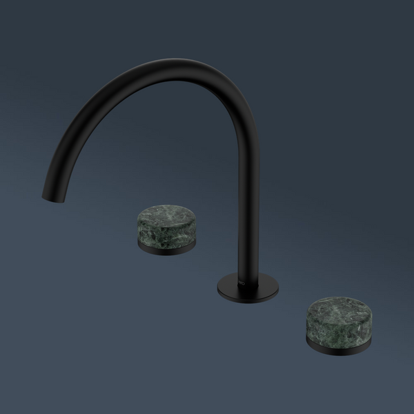 Nero Serenity Bath/Kitchen Set Arc Spout With Verde Alpi Handle Matte Black