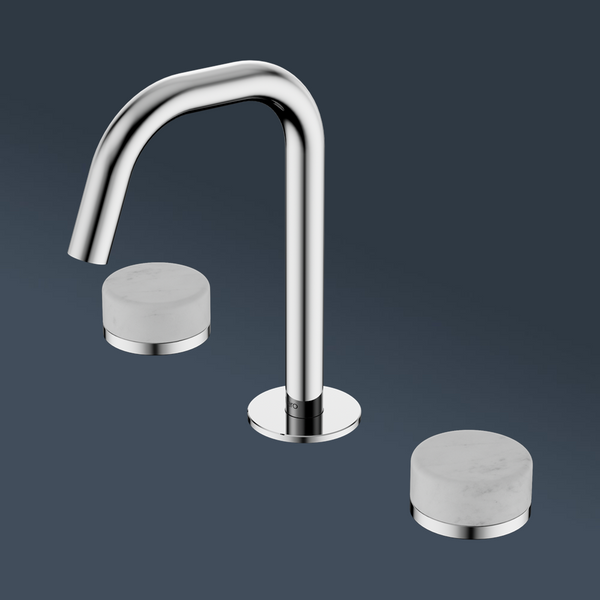 Nero Serenity Basin Set Edge Spout With Carrara Handle Chrome
