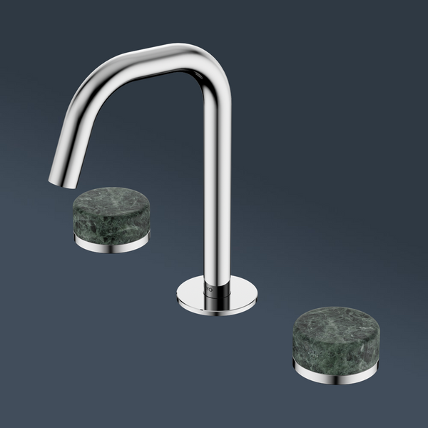 Nero Serenity Basin Set Edge Spout With Verde Alpi Handle Chrome