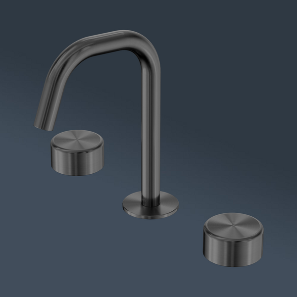 Nero Serenity Basin Set Edge Spout With Metal Handle Gunmetal