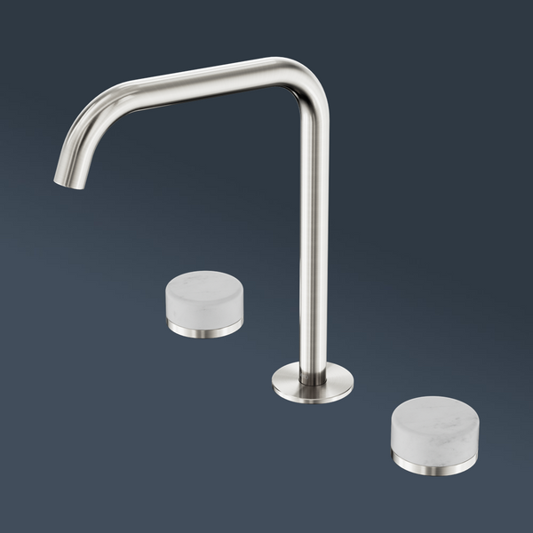 Nero Serenity Bath/Kitchen Set Edge Spout With Carrara Handle Brushed Nickel