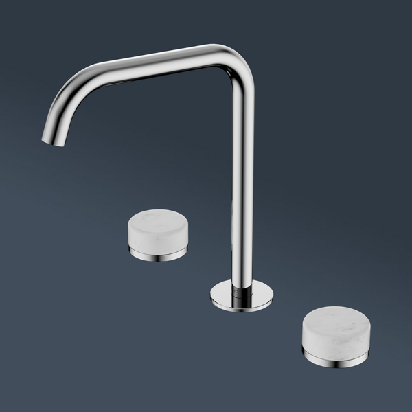 Nero Serenity Bath/Kitchen Set Edge Spout With Carrara Handle Chrome