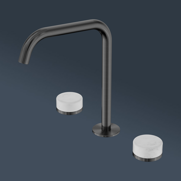 Nero Serenity Bath/Kitchen Set Edge Spout With Carrara Handle Gunmetal