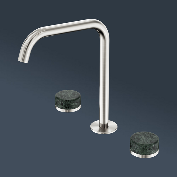 Nero Serenity Bath/Kitchen Set Edge Spout With Verde Alpi Handle Brushed Nickel
