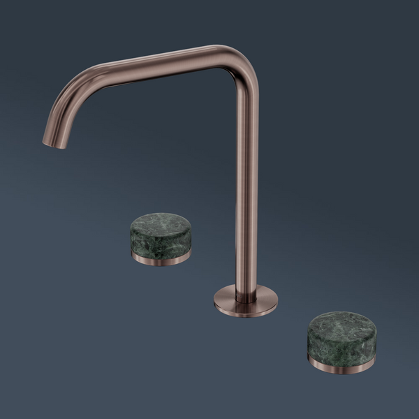 Nero Serenity Bath/Kitchen Set Edge Spout With Verde Alpi Handle Brushed Bronze