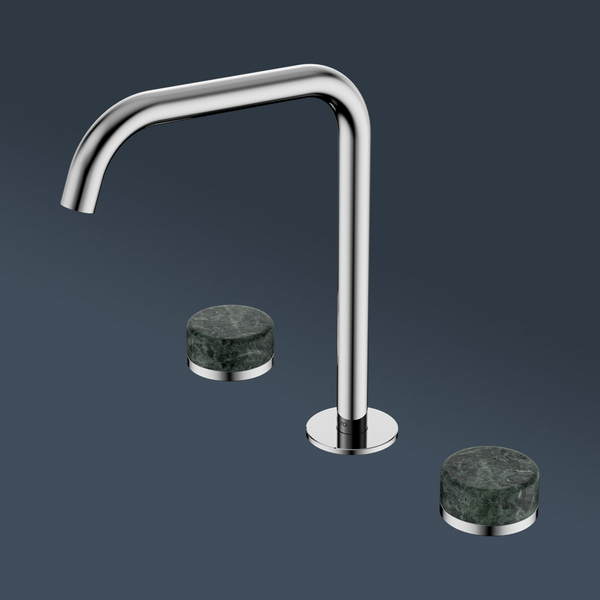 Nero Serenity Bath/Kitchen Set Edge Spout With Verde Alpi Handle Chrome