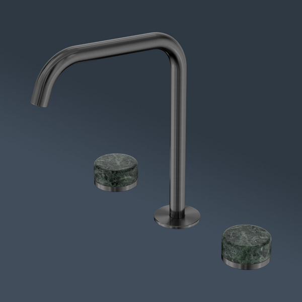 Nero Serenity Bath/Kitchen Set Edge Spout With Verde Alpi Handle Gunmetal