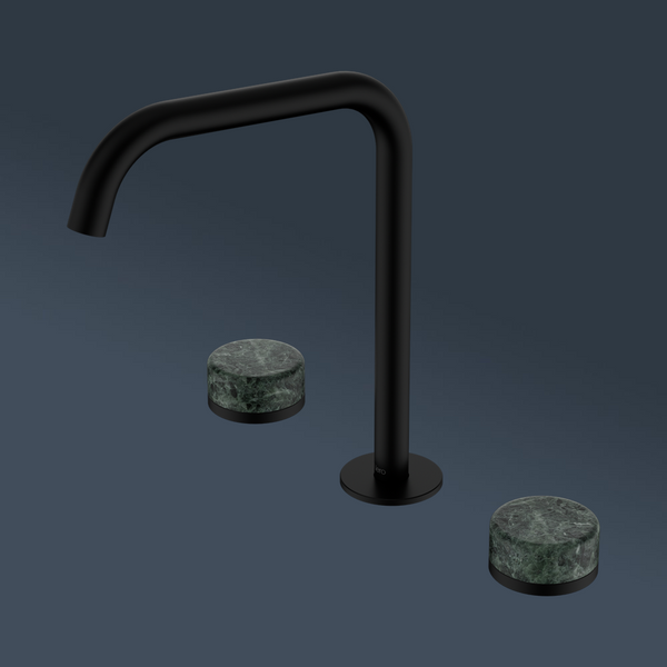 Nero Serenity Bath/Kitchen Set Edge Spout With Verde Alpi Handle Matte Black