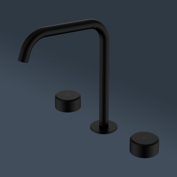 Nero Serenity Bath/Kitchen Set Edge Spout With Metal Handle Matte Black
