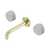 Nero Serenity Wall Basin Set 160mm Spout With Carrara Handle Brushed Gold