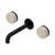 Nero Serenity Wall Basin Set 160mm Spout With Rome Travertine Handle Matte Black