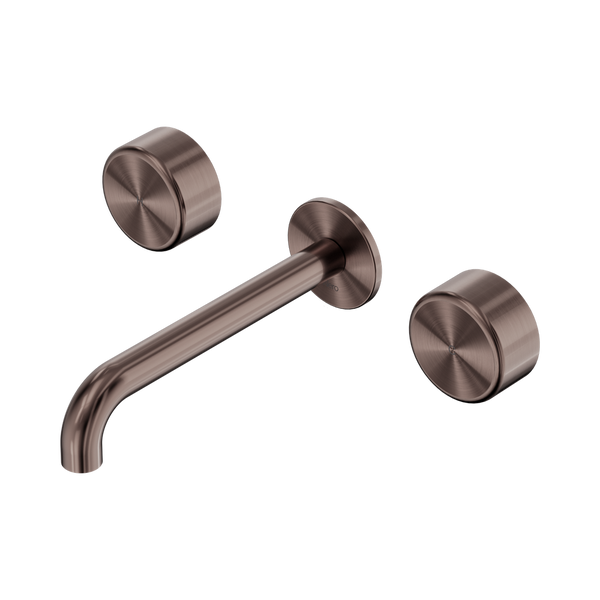 Nero Serenity Wall Basin Set 160mm Spout With Metal Handle Brushed Bronze