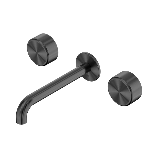 Nero Serenity Wall Basin Set 160mm Spout With Metal Handle Gunmetal
