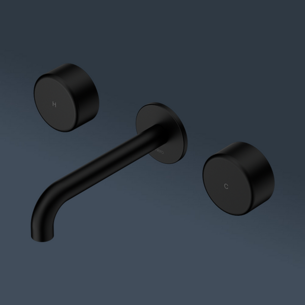 Nero Serenity Wall Basin Set 160mm Spout With Metal Handle Matte Black