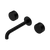 Nero Serenity Wall Basin Set 160mm Spout With Metal Handle Matte Black