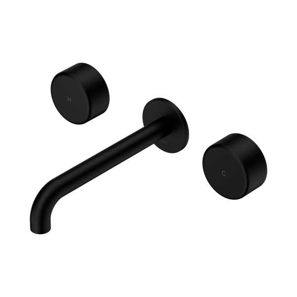 Nero Serenity Wall Basin Set 160mm Spout With Metal Handle Matte Black