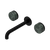 Nero Serenity Wall Basin Set 185mm Spout With Verde Alpi Handle Matte Black