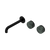 Nero Serenity Wall Basin Set 185mm Offset Spout With Verde Alpi Handle Matte Black