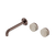 Nero Serenity Wall Basin Set 185mm Offset Spout With Rome Travertine Handle Brushed Bronze