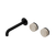 Nero Serenity Wall Basin Set 185mm Offset Spout With Rome Travertine Handle Matte Black