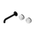 Nero Serenity Wall Basin Set 185mm Offset Spout With Arabescato Corchia Handle Matte Black