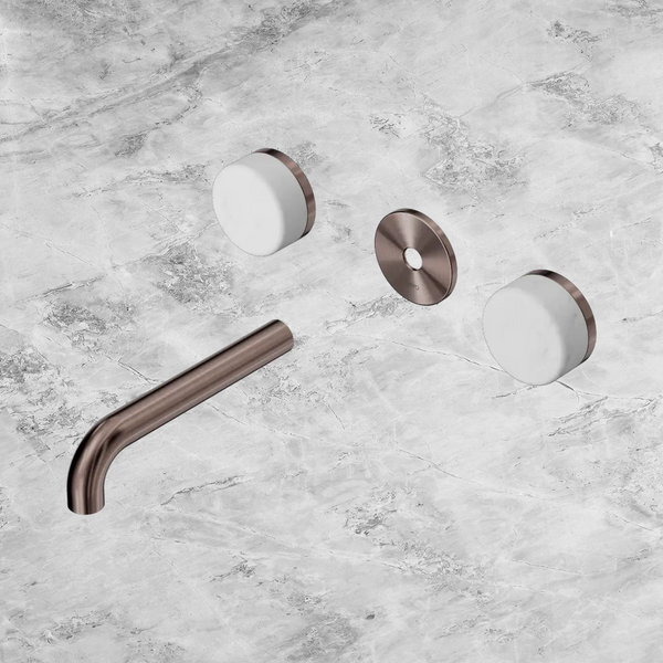 Nero Serenity Wall Basin Set 160mm Spout with Carrara Handle (Trim Kit Only) Brushed Bronze