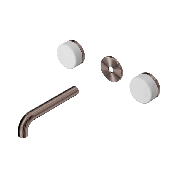 Nero Serenity Wall Basin Set 160mm Spout with Carrara Handle (Trim Kit Only) Brushed Bronze