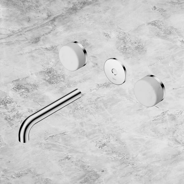 Nero Serenity Wall Basin Set 160mm Spout with Carrara Handle (Trim Kit Only) Chrome