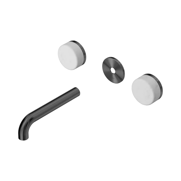 Nero Serenity Wall Basin Set 160mm Spout with Carrara Handle (Trim Kit Only) Gunmetal