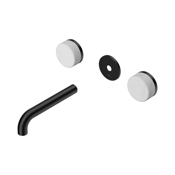 Nero Serenity Wall Basin Set 160mm Spout with Carrara Handle (Trim Kit Only) Matte Black