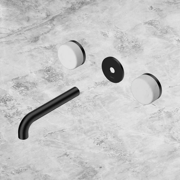 Nero Serenity Wall Basin Set 160mm Spout with Carrara Handle (Trim Kit Only) Matte Black
