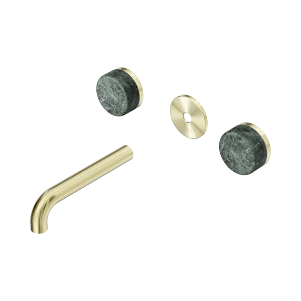 Nero Serenity Wall Basin Set 160mm Spout with Verde Alpi Handle (Trim Kit Only) Brushed Gold