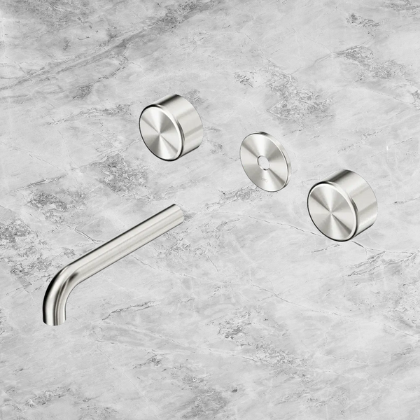Nero Serenity Wall Basin Set 160mm Spout with Metal Handle (Trim Kit Only) Brushed Nickel
