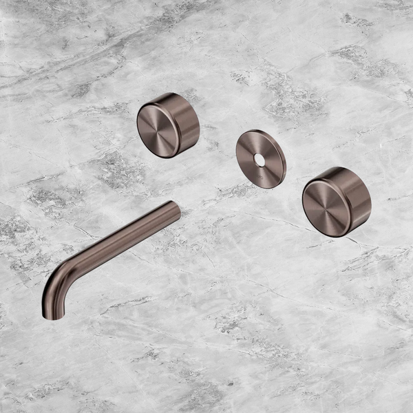 Nero Serenity Wall Basin Set 160mm Spout with Metal Handle (Trim Kit Only) Brushed Bronze