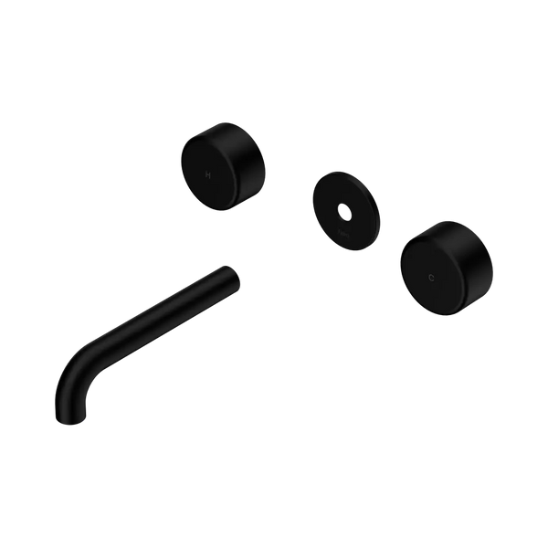Nero Serenity Wall Basin Set 160mm Spout with Metal Handle (Trim Kit Only) Matte Black