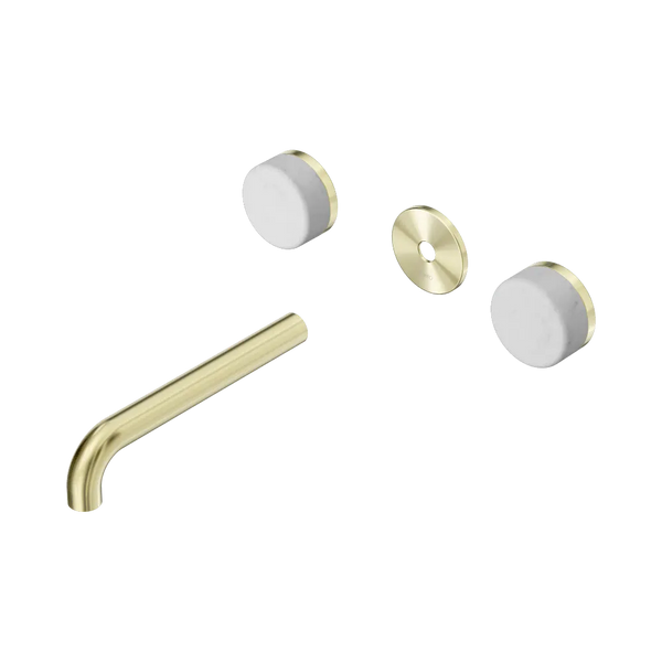 Nero Serenity Wall Basin Set 185mm Spout with Carrara Handle (Trim Kit Only) Brushed Gold