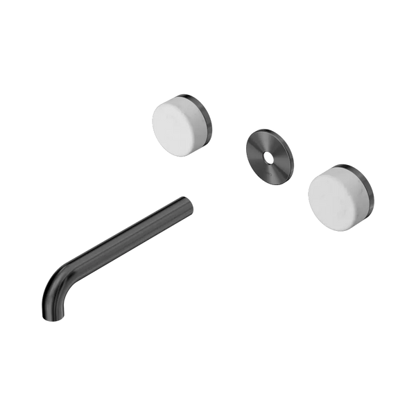 Nero Serenity Wall Basin Set 185mm Spout with Carrara Handle (Trim Kit Only) Gunmetal