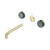 Nero Serenity Wall Basin Set 185mm Spout with Verde Alpi Handle (Trim Kit Only) Brushed Gold