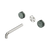 Nero Serenity Wall Basin Set 185mm Spout with Verde Alpi Handle (Trim Kit Only) Brushed Nickel