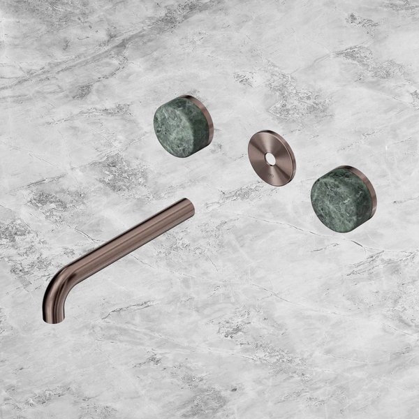 Nero Serenity Wall Basin Set 185mm Spout with Verde Alpi Handle (Trim Kit Only) Brushed Bronze