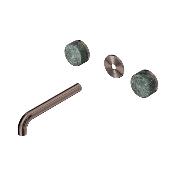 Nero Serenity Wall Basin Set 185mm Spout with Verde Alpi Handle (Trim Kit Only) Brushed Bronze