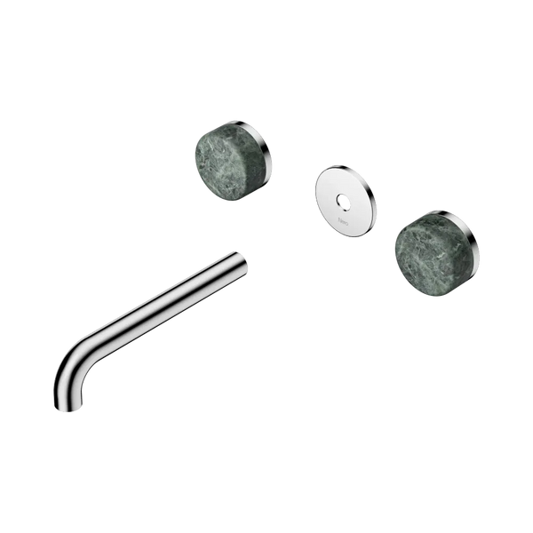 Nero Serenity Wall Basin Set 185mm Spout with Verde Alpi Handle (Trim Kit Only) Chrome