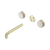 Nero Serenity Wall Basin Set 185mm Spout with Rome Travertine Handle (Trim Kit Only) Brushed Gold