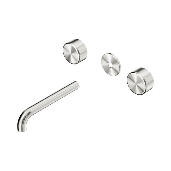 Nero Serenity Wall Basin Set 185mm Spout with Metal Handle (Trim Kit Only) Brushed Nickel