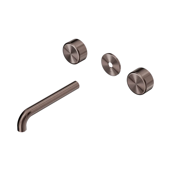 Nero Serenity Wall Basin Set 185mm Spout with Metal Handle (Trim Kit Only) Brushed Bronze