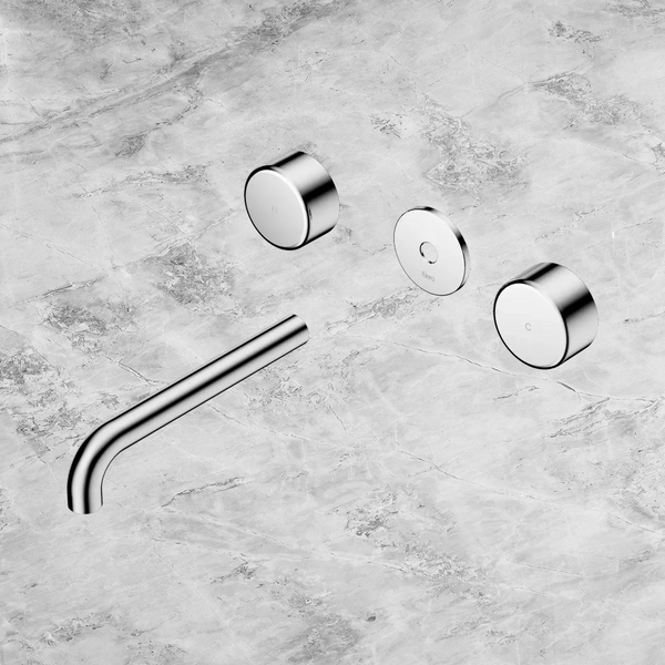 Nero Serenity Wall Basin Set 185mm Spout with Metal Handle (Trim Kit Only) Chrome