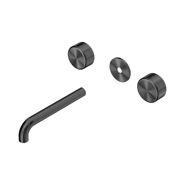 Nero Serenity Wall Basin Set 185mm Spout with Metal Handle (Trim Kit Only) Gunmetal