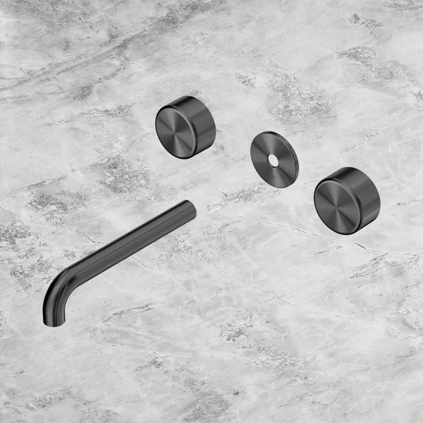 Nero Serenity Wall Basin Set 185mm Spout with Metal Handle (Trim Kit Only) Gunmetal